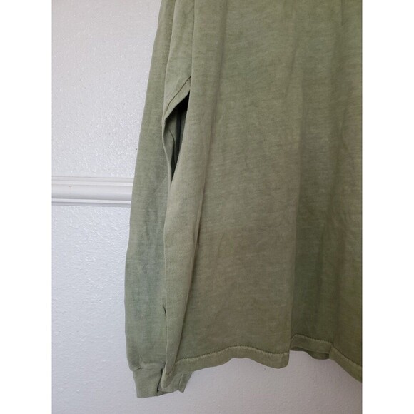 Crazy Shirts Hemp Dyed Jeep Shirt Long Sleeves Mens Sz L Green Front Back Print - Picture 2 of 16